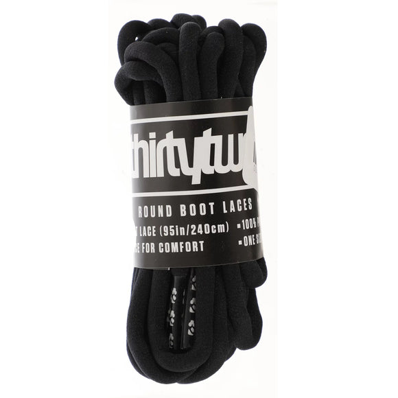 32 ROUND BOOT LACES BLACK