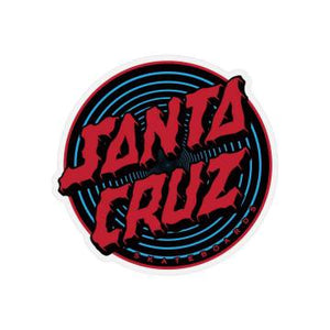 SANTA CRUZ DEPTH DOT CLEAR MYLAR STICKER BLUE/RED/BLACK 4.125 X 4